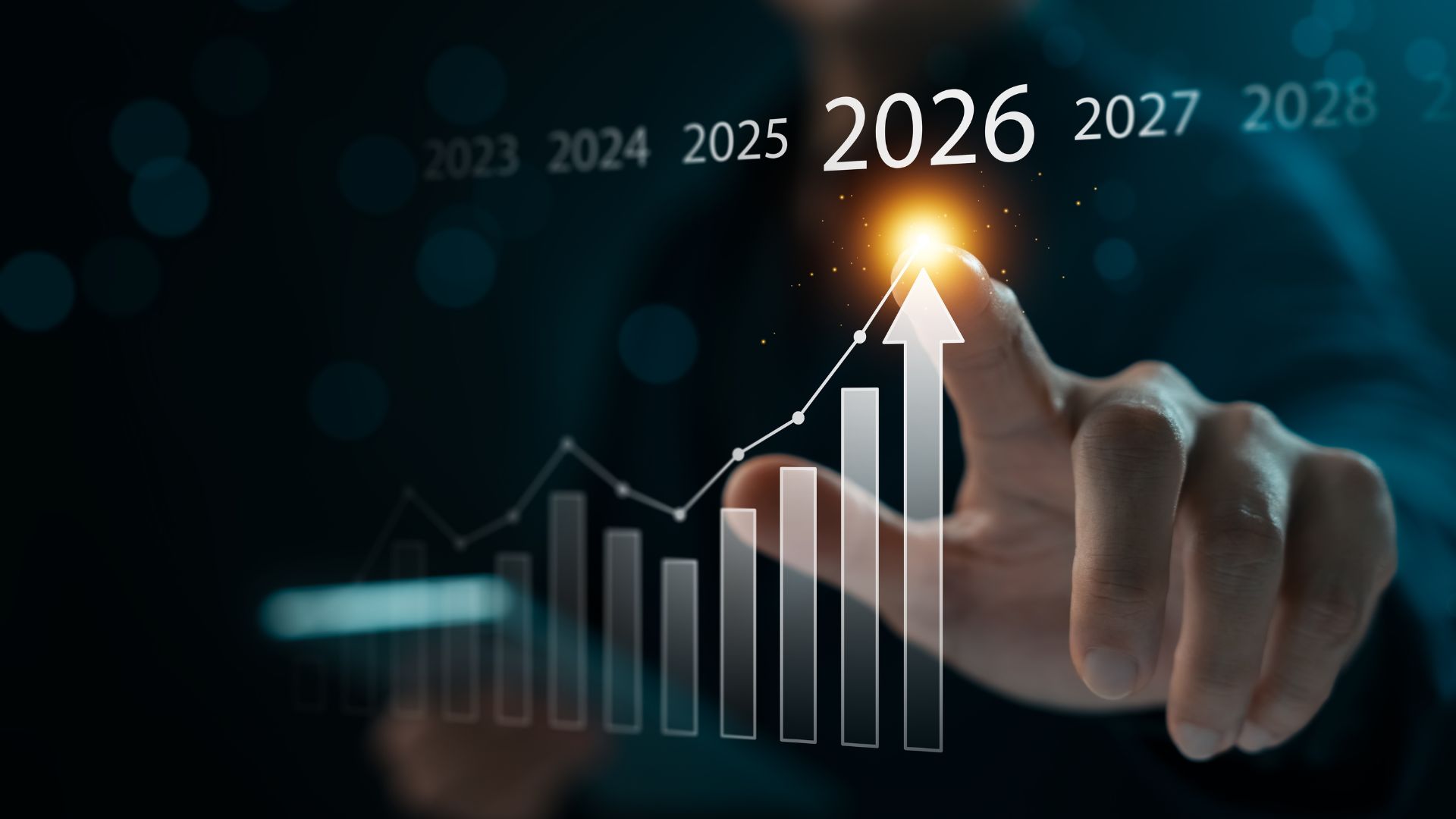 A graph with a finger pointed at 2026