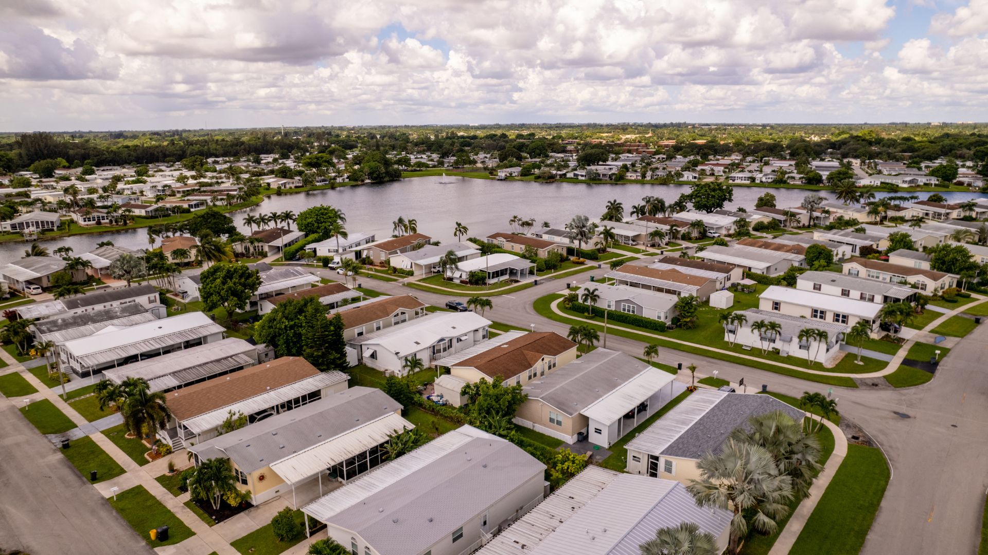 Exterior of a modern manufactured home community