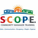 An infographic that says SCOPE: Community Manager Training
