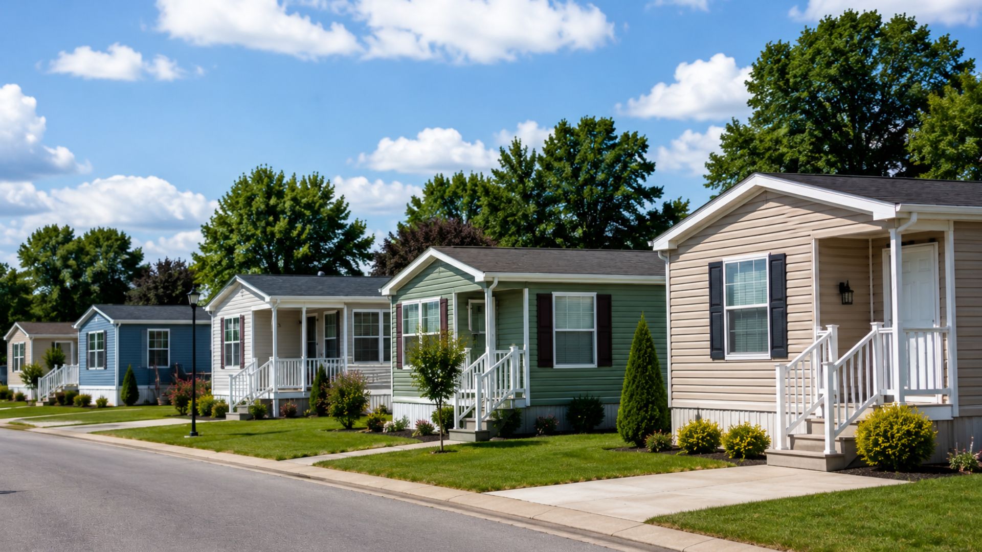 Exterior of modern manufactured Homes